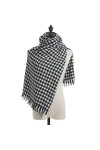 QLWY Echarpe Carreaux, Pashmina Châle Wrap, Écharpe Pied de Poule Souple Confortable, Longue Écharpe, pour Femmes Hommes en A