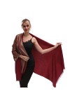 LMVERNA Châles et écharpes pashmina doux métallisés pour femme - Couleurs unies, Peau violet/doré, Medium