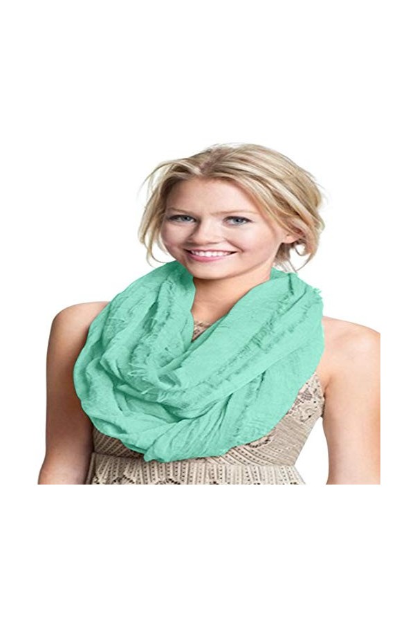 CJ Apparel Mobius Infinity Écharpe tour de cou tube circulaire Pashmina, cyan, taille unique