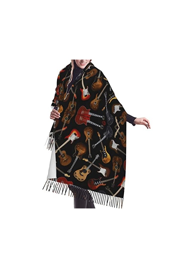 Écharpe à franges en cachemire imprimé ours colorés pour femme - Écharpe chaude en laine pour lhiver, Arc-en-ciel, taille un