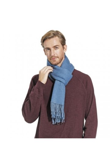 Gogogoal Hiver Écharpe Femmes Hommes Dames Cachemire Pashmina Châles Doux Épais Mode Foulards Grand XXL Longug jean Bleu