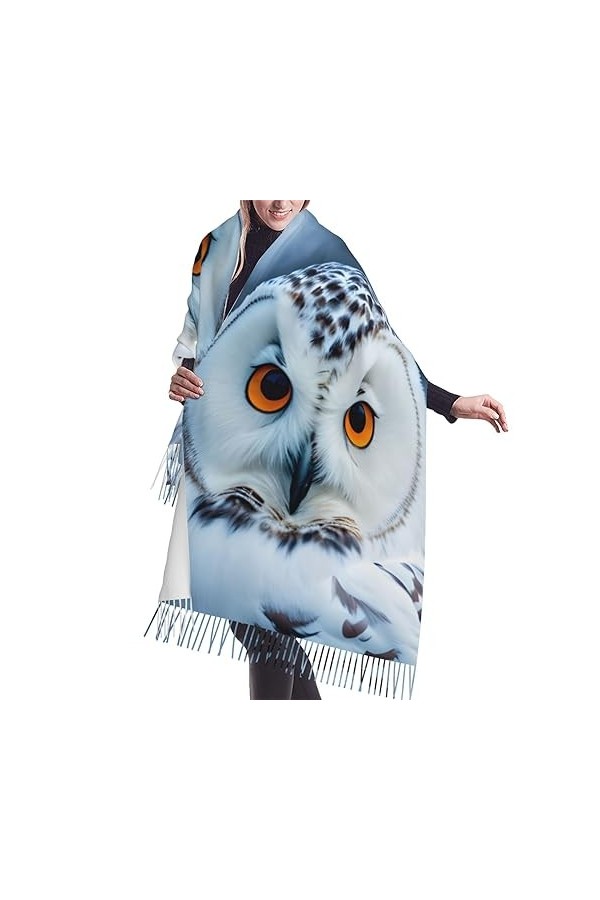 KoNsev Écharpe tendance pour femme Motif feuilles de la St Patrick avec pompon imprimé artistique en cachemire doux chaud Gra