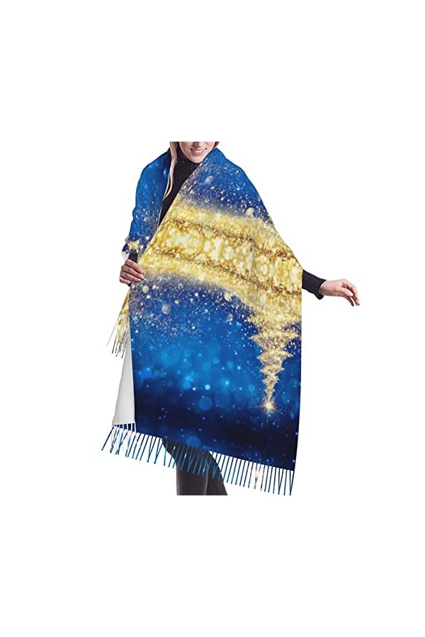 Écharpe à franges en cachemire imprimé citrouille dHalloween pour femme - Écharpe chaude en laine pour lhiver, london, tail