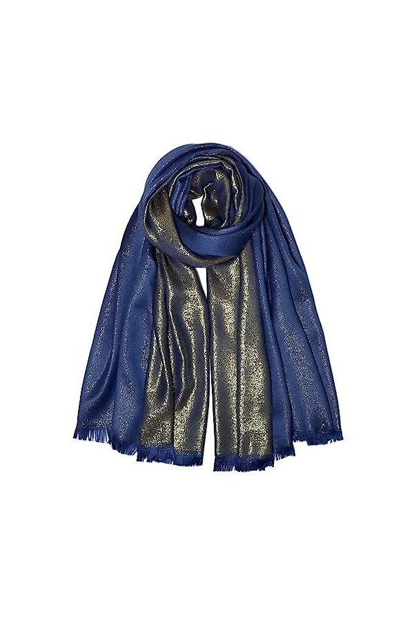 Gragengs Châles et écharpes pashmina métalliques scintillantes pour femme - Longue écharpe de fête - Couleur unie - Deux tons