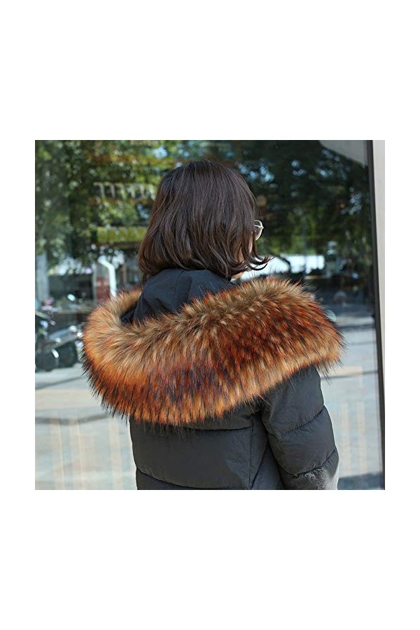 Amorar Femmes Col en Fausse Fourrure Foulards Etoles Châles Écharpe Chaude dhiver Pashminas Col Capuche Col de Fourrure pour