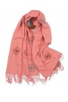 Claudia & Jason® Écharpe dhiver réversible avec imprimé pissenlit, corail, 180*90cm approx