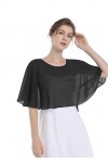 Capes de mariée Capelet en mousseline de soie Shrug Châles et enveloppements pour robe de soirée - Noir - Taille unique