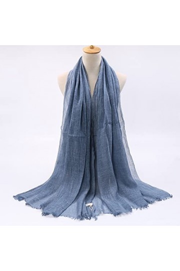 WYCSDD Dames Hiver Mode Plaine Tie-Dye Frange Viscose Châle Écharpe Femmes Wrap Pashmina Étole Hijab Snood,03