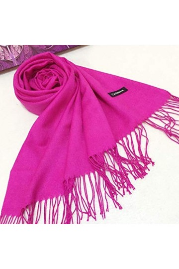 EliteKoopers 1 châle pashmina en soie cachemire solide pour femme