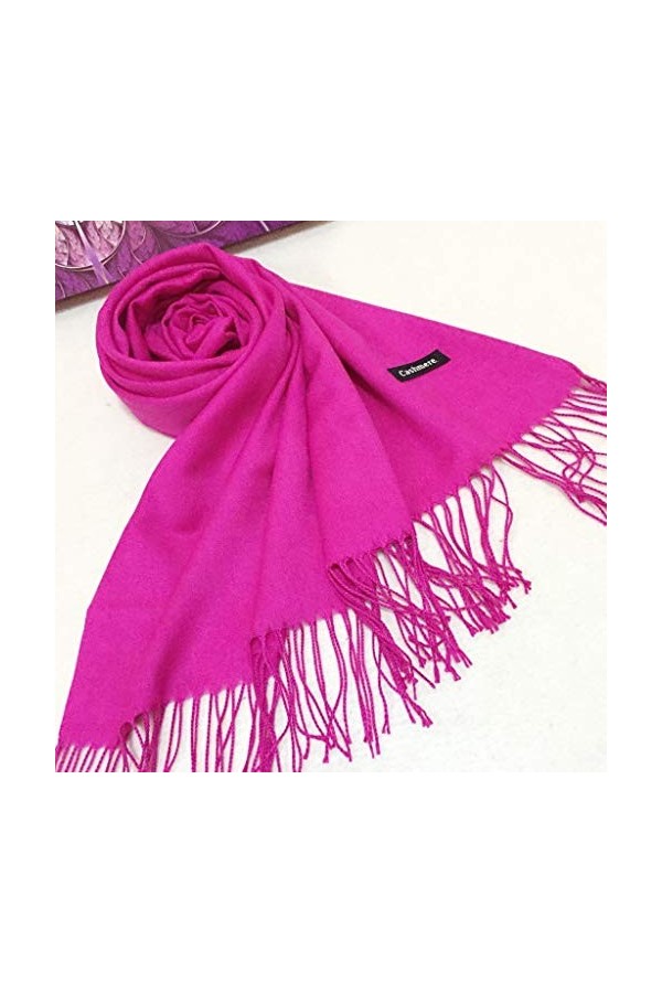 EliteKoopers 1 châle pashmina en soie cachemire solide pour femme