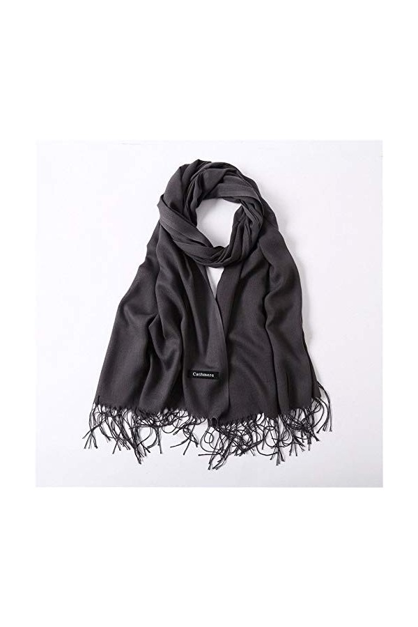 EliteKoopers 1 châle pashmina en soie cachemire solide pour femme