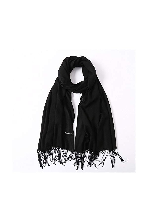 EliteKoopers 1 châle pashmina en soie cachemire solide pour femme