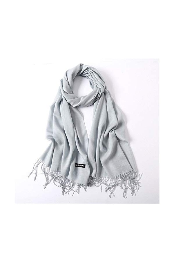 EliteKoopers 1 châle pashmina en soie cachemire solide pour femme