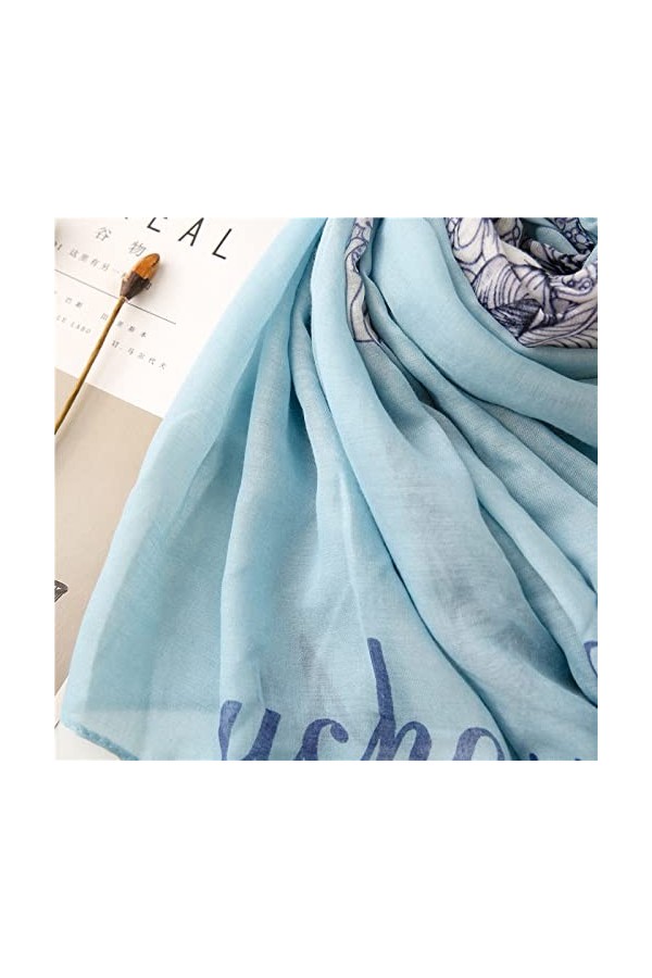 WYCSDD Femmes Belle écharpe en Viscose à Glands Floraux Lady Print Soft Wrap Pashmina Stole Hijab