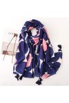 WYCSDD Bleu Rose Cercle Viscose Écharpes Dame Châles Et Wraps Pashmina Grande Taille Étoles De Plage Bandana Foulard 180 * 10