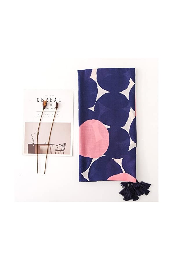 WYCSDD Bleu Rose Cercle Viscose Écharpes Dame Châles Et Wraps Pashmina Grande Taille Étoles De Plage Bandana Foulard 180 * 10