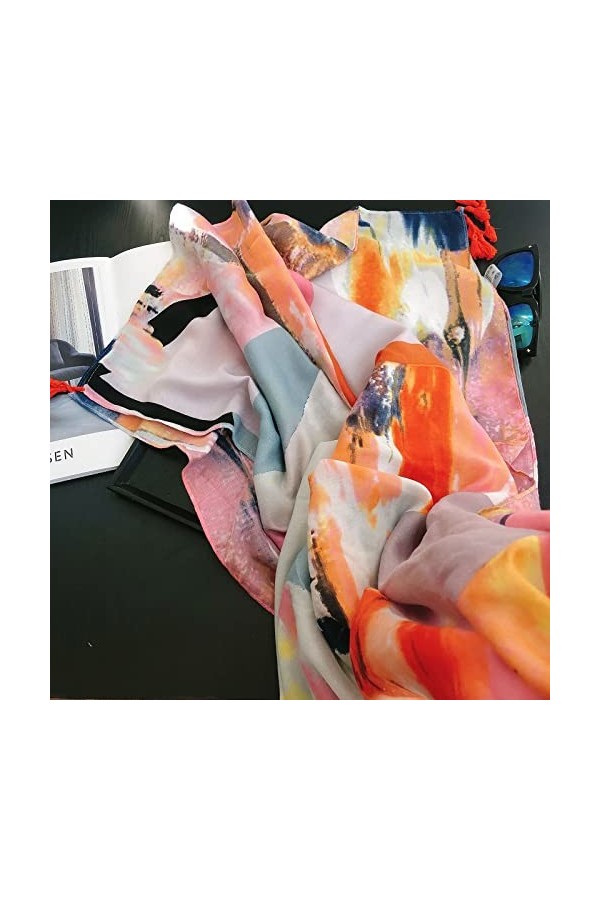 WYCSDD Nouvelle Mode Espagne Africain Peinture À lhuile Gland Viscose Châle Écharpe Tête Wraps Pashmina Étole Hijab 180 * 10