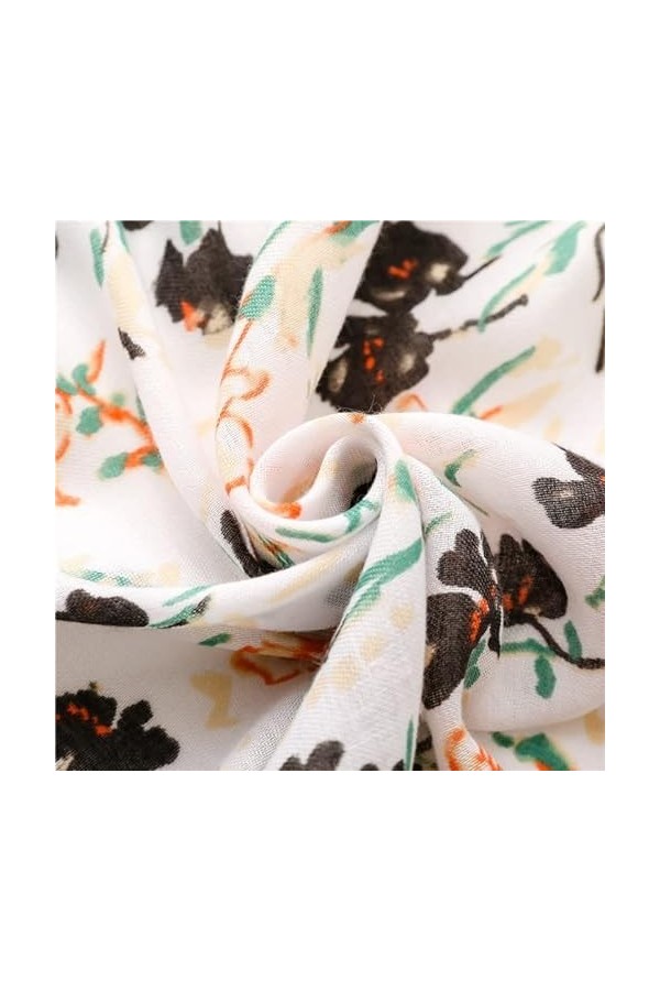 OUSIKA Hijab Musulman de Mode, Wraps Pashmina Stole Lovely Abstract Floral Tassel Viscose Shawl Scarfs Foulards