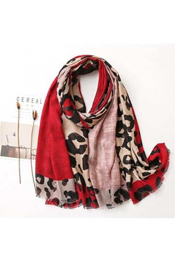 WYCSDD Vrouwen Mode Luipaard Écharpe en Viscose À Franges Patchwork Sjaal Lady Hoge Kwaliteit Wrap Pashmina Étole Hijab 180 *