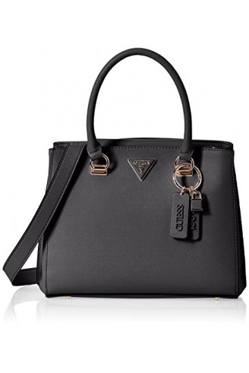 Guess Noelle Girlfriend Satchel, Sac a Main Womens, Black, Taille Unique
