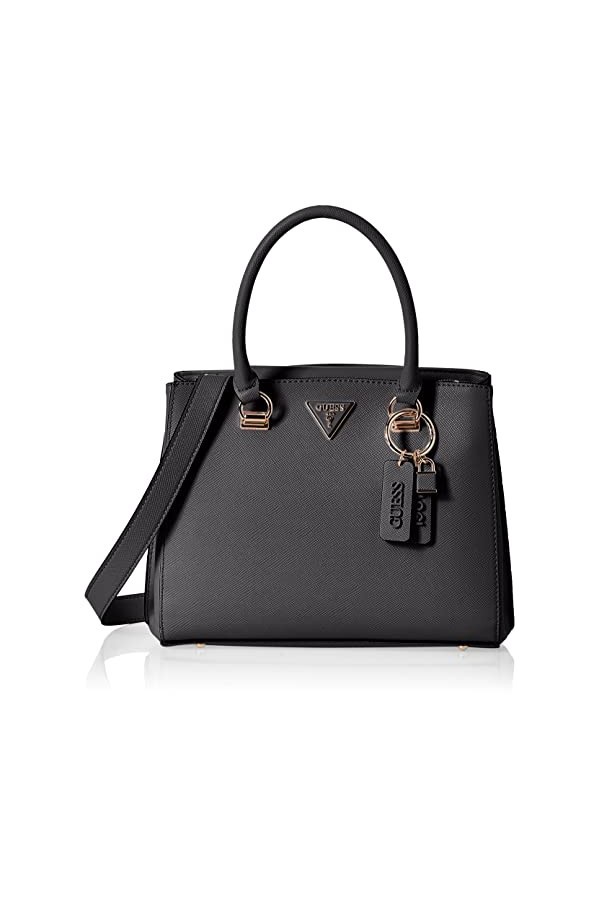 Guess Noelle Girlfriend Satchel, Sac a Main Womens, Black, Taille Unique