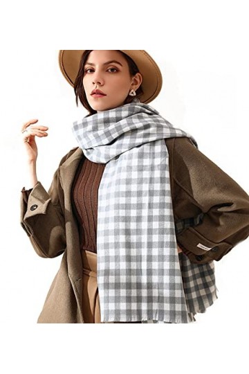 AIRMOOD Écharpe À Carreaux pour Femmes, Écharpe À Carreaux Tartan en Cachemire dhiver Châle Pashmina Châle Enveloppe Douce G
