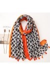 WYCSDD Femmes Mode Peinture À Lencre À Pois Viscose Châle Écharpe Dame Impression Doux Pashmina Étole Wrap Bandana Foulard 1