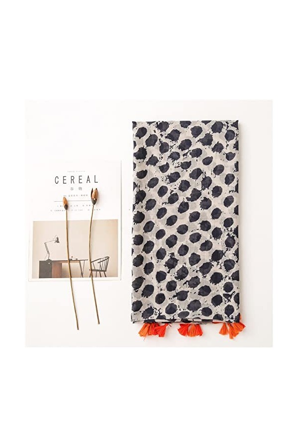 WYCSDD Femmes Mode Peinture À Lencre À Pois Viscose Châle Écharpe Dame Impression Doux Pashmina Étole Wrap Bandana Foulard 1