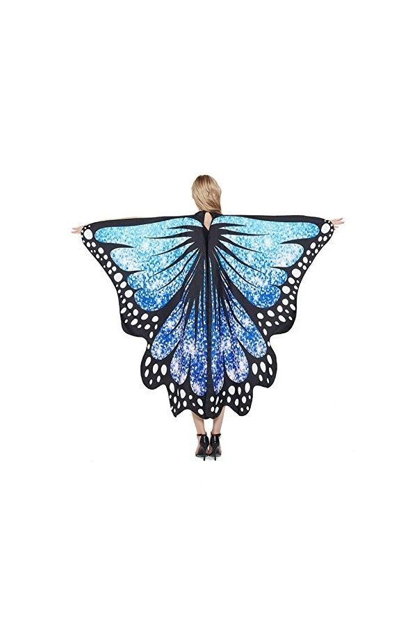 WJCRYPD Manteau Pull Echarpes Etoles Papillon Starry Cape Imprimé Gradient Cape Halloween Décoration De Vacances Cap Imprimé 