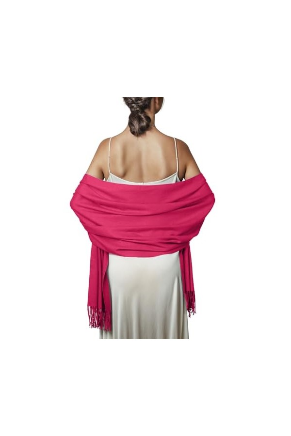 PIOYMEYA Écharpe Châle Pashmina Femme Rose Grandes Châle Wrap Douces pour Automne Hiver Écharpes de Couverture