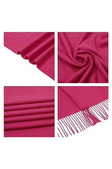 PIOYMEYA Écharpe Châle Pashmina Femme Rose Grandes Châle Wrap Douces pour Automne Hiver Écharpes de Couverture