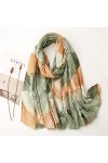 WYCSDD Écharpe châle en Viscose à Franges Florales Ginkgo de Indian Lady Soft Wrap Pashmina Stole Hijab, 02