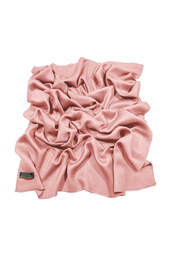 CJ Apparel Rosé Rose Echarpe de Pashmina en Châle Solide Couleur Unie Conception Wrap Étole