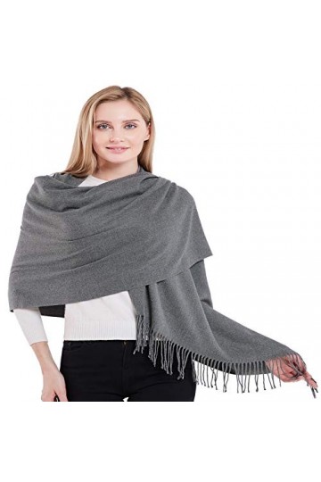 CJ Apparel Noir de charbon Épaisse Solide Couleur Unie Conception Népalaise Châle écharpe étole Wrap Châles Pashminas Nouvell