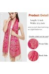 Gragengs Châle pashmina avec cachemire ethnique deux tons jacquard écharpe pour femme, Cachemire-fuchsia, taille unique