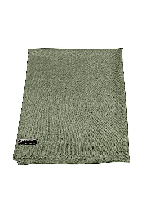 CJ Apparel Couleur unie Design frange népalais écharpe écharpe Wrap Stola jeter tête Wrap Face Cover Pashmina NOUVEAU, vert s