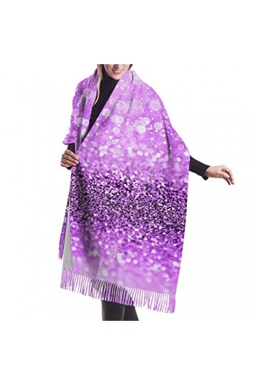Écharpe de couverture en cachemire violet brillant – Châle pashmina pour femme, écharpe dhiver pour femme, grand emballage, 