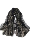 CJ Apparel Noir Grande Taille Mode Govi Design Voile Châle Pashmina décharpe Secondes