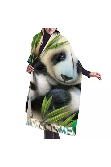Adorable écharpe en cachemire imprimé pandas – Châle pashmina pour femme, écharpe dhiver pour femme, grand emballage, cadeau