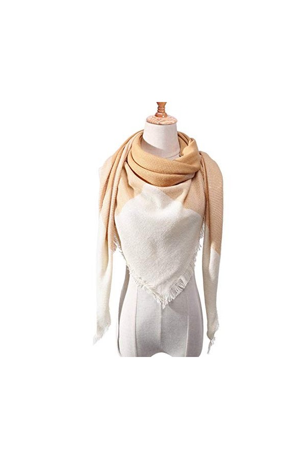 JLWS tricoté Printemps Hiver Femmes écharpe à Carreaux écharpes en Cachemire Chaud châles Cou Bandana&nbsp;&nbsp;&nbsp;Pashmina Dame Wrap