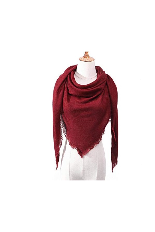 JLWS tricoté Printemps Hiver Femmes écharpe à Carreaux écharpes en Cachemire Chaud châles Cou Bandana&nbsp;&nbsp;&nbsp;Pashmina Dame Wrap