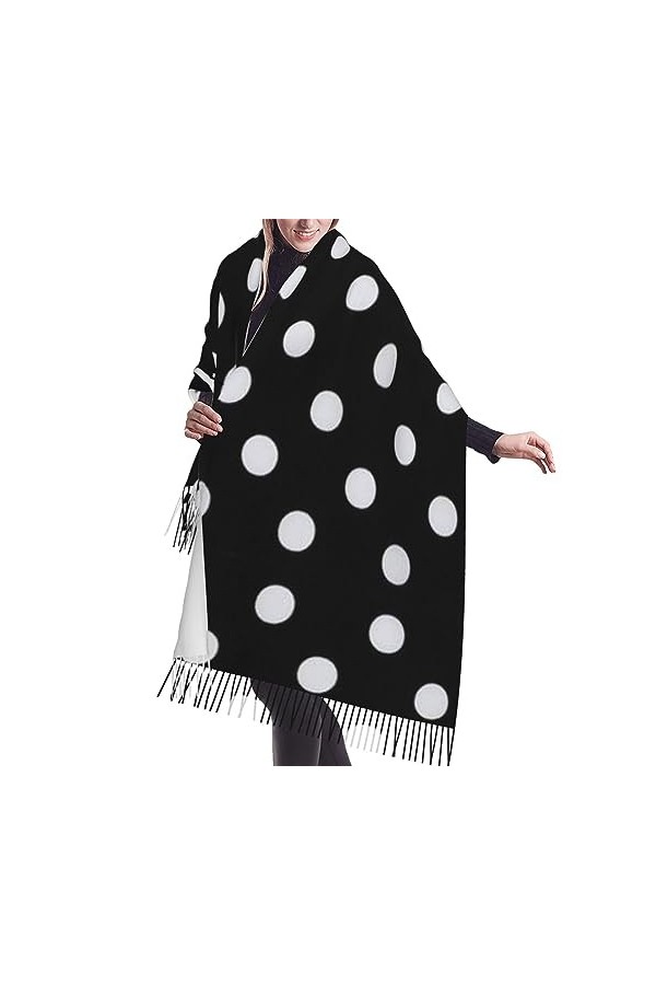 OPSREY Écharpe à franges en peau de vache imprimée douce au toucher cachemire écharpe châle écharpe chaude unisexe, Code de p