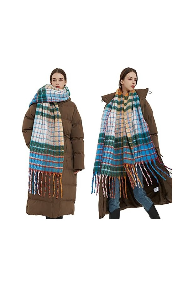 Yudiega Écharpe tubulaire pour femme - Hiver - Homme - 1 paquet - Écharpe chaude 2022 - Écharpe dhiver classique à pompons -