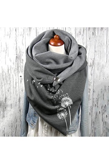 Echarpe Triangle Femme Animaux Hiver Chaud Pas Chere Châle Chic Élégant Femme Avec Bouton Doux Wrap Étole Imprimer Chat Décon