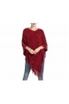 Skcess Echarpe Femme Noir, Poncho Écharpe Femme Tricot Pull Uni avec Pompon Echarpe Unisexe 80X85CM 31X33In 