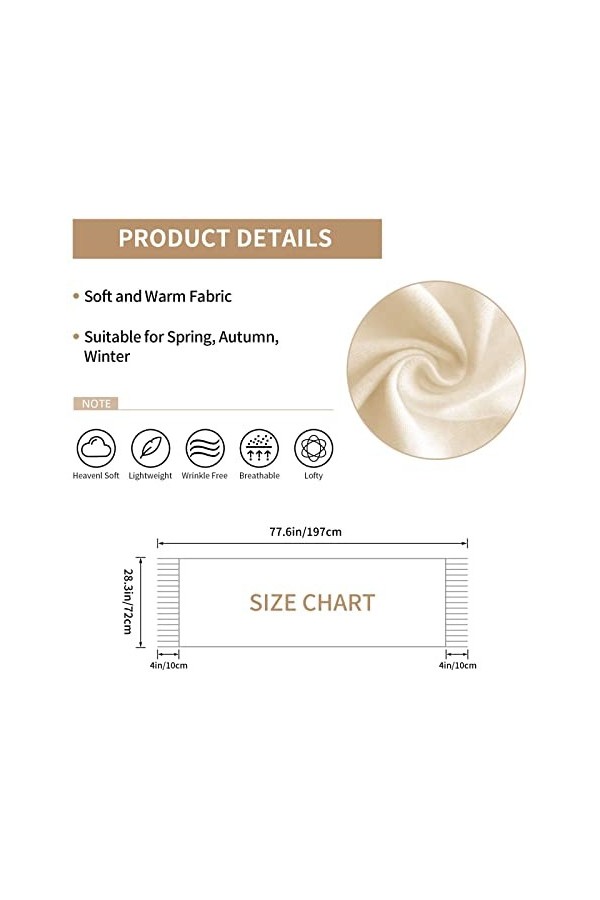 Écharpe en cachemire imprimé peinture à lhuile - Châle pour femme - Taille XL - Cadeau pour femme, Noir , taille unique