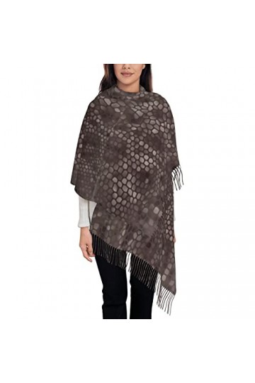 Écharpe en cachemire imprimé poisson vert – Châle pour femme, taille XL, cadeau pour femme, Peau de serpent classique., taill