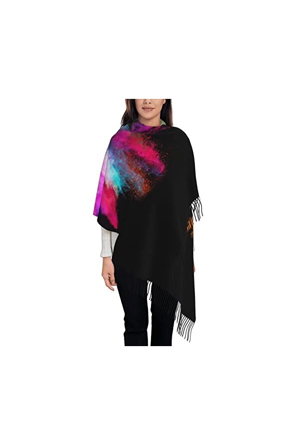 Écharpe en cachemire imprimé poisson vert – Châle pour femme, taille XL, cadeau pour femme, Peau de serpent classique., taill