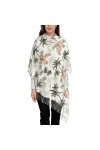 Écharpe en cachemire imprimé palmiers tropicaux – Châle pour femme, taille XL, cadeaux pour femme, Noir , taille unique