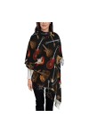 Écharpe en cachemire imprimé guitares – Châle pour femme, taille XL, cadeau pour femme, Guitares, taille unique